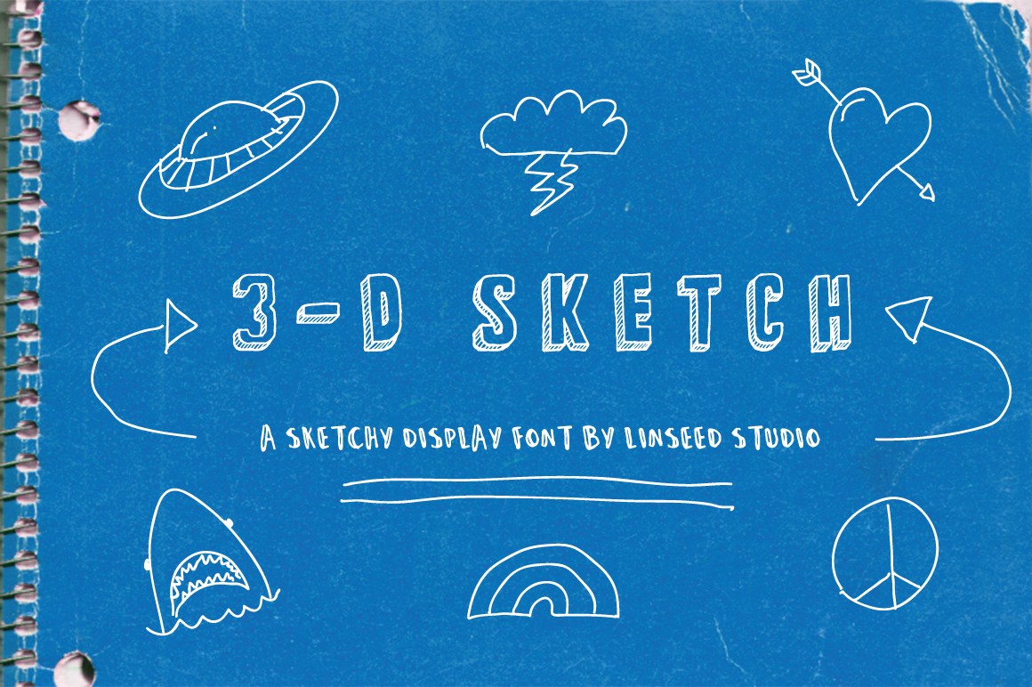 Free Font 3-D Sketch