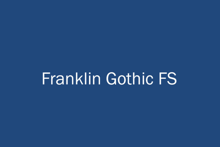 Franklin Gothic FS Fonts Shmonts