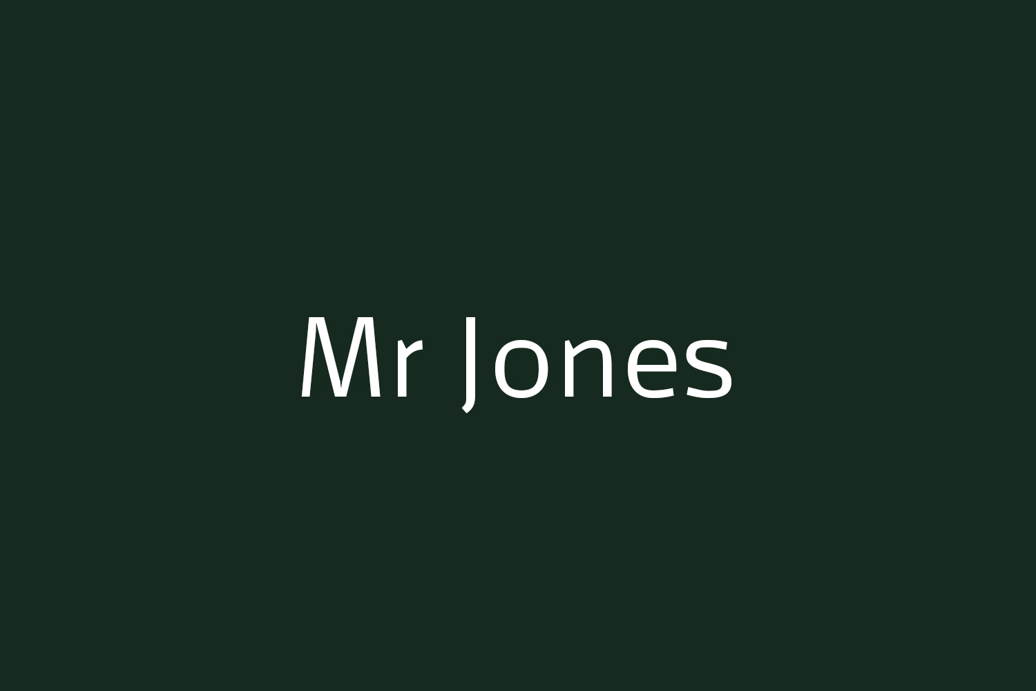 Mr Jones
