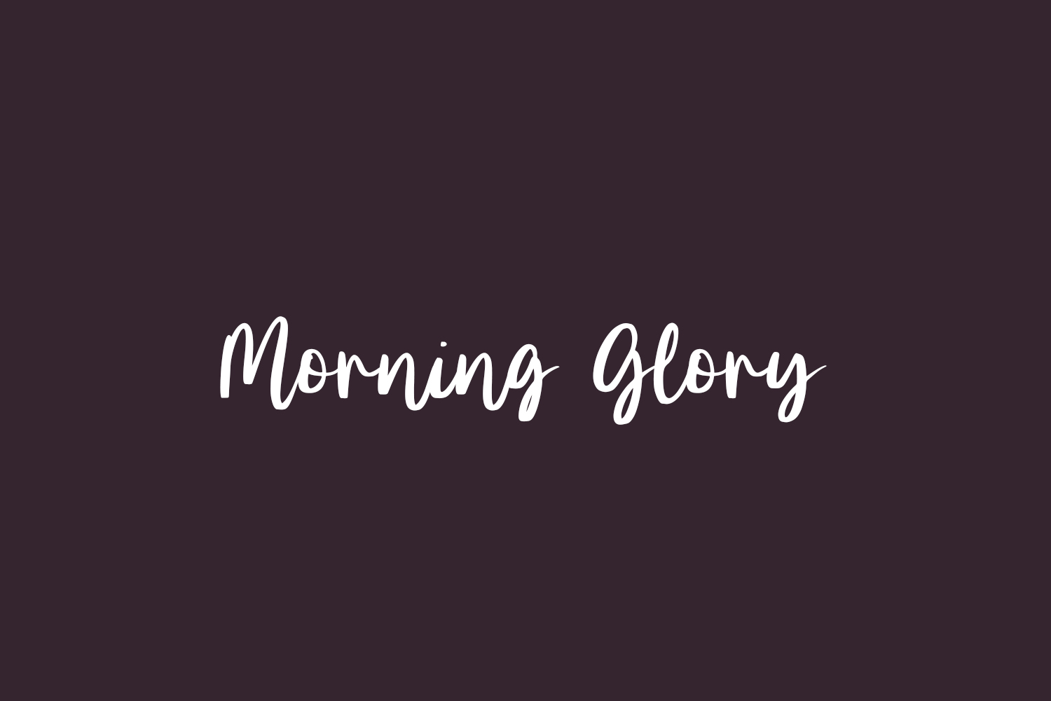 Morning Glory Free Font