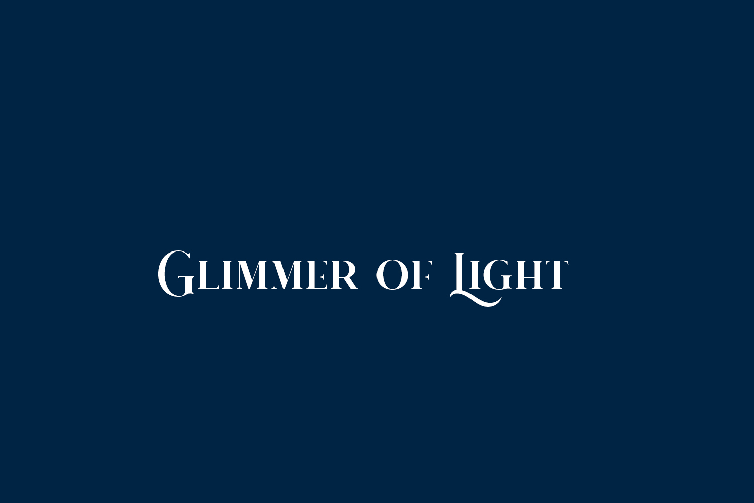 Glimmer of Light Free Font