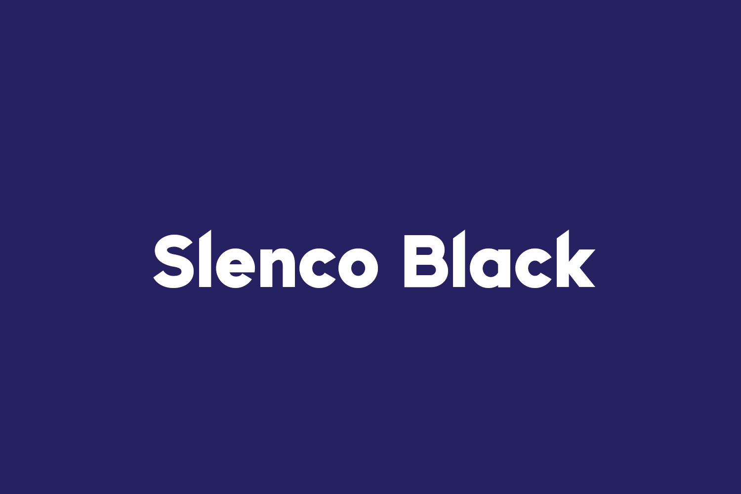 Slenco Black Free Font