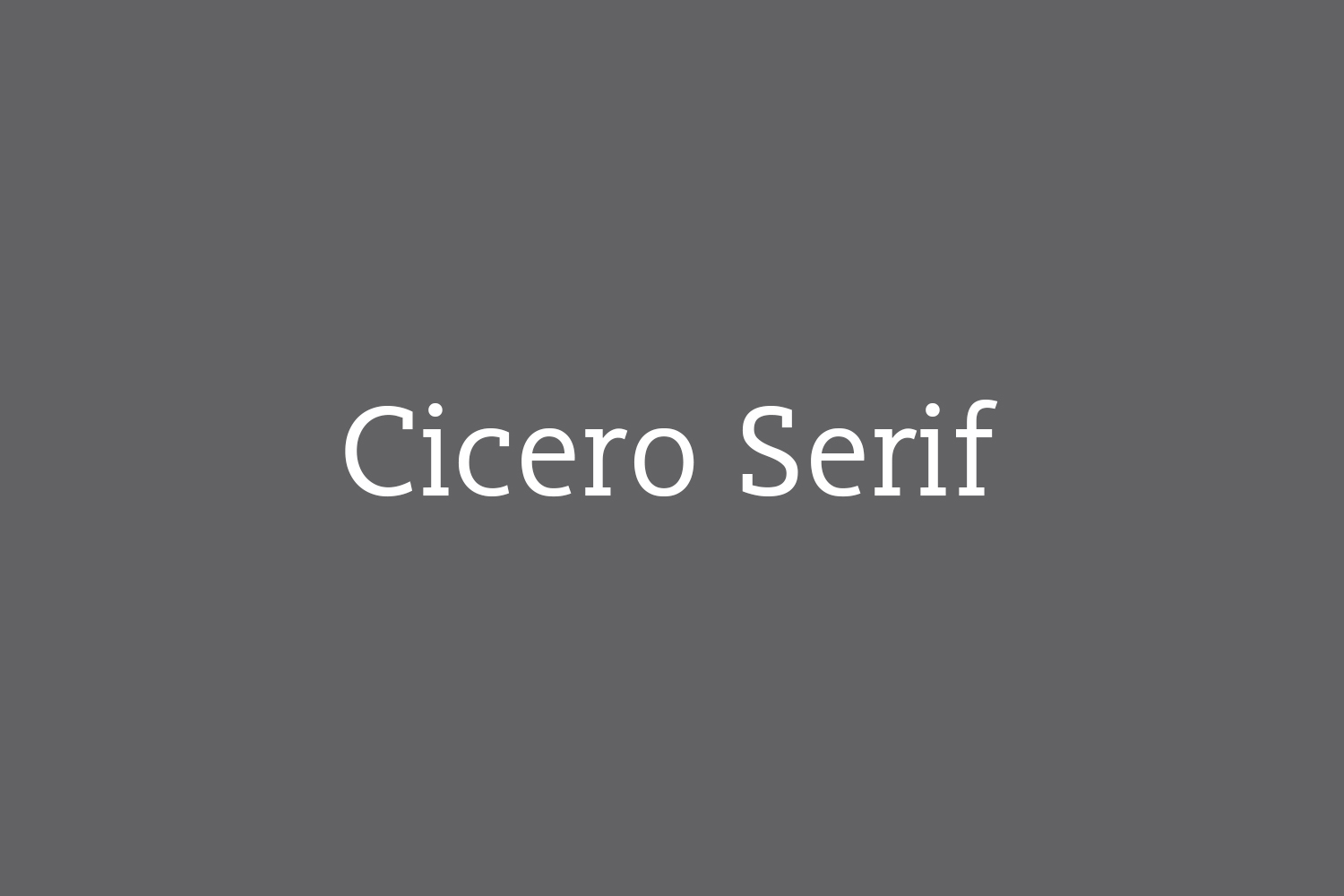 Cicero Serif Free Font