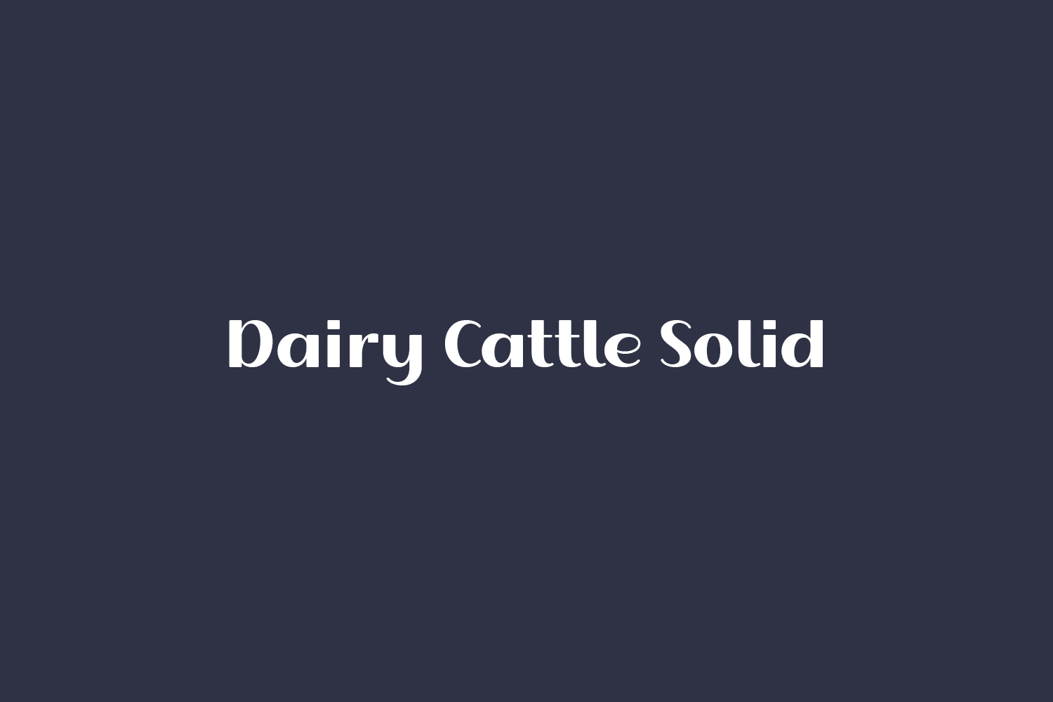 Dairy Cattle Solid Free Font