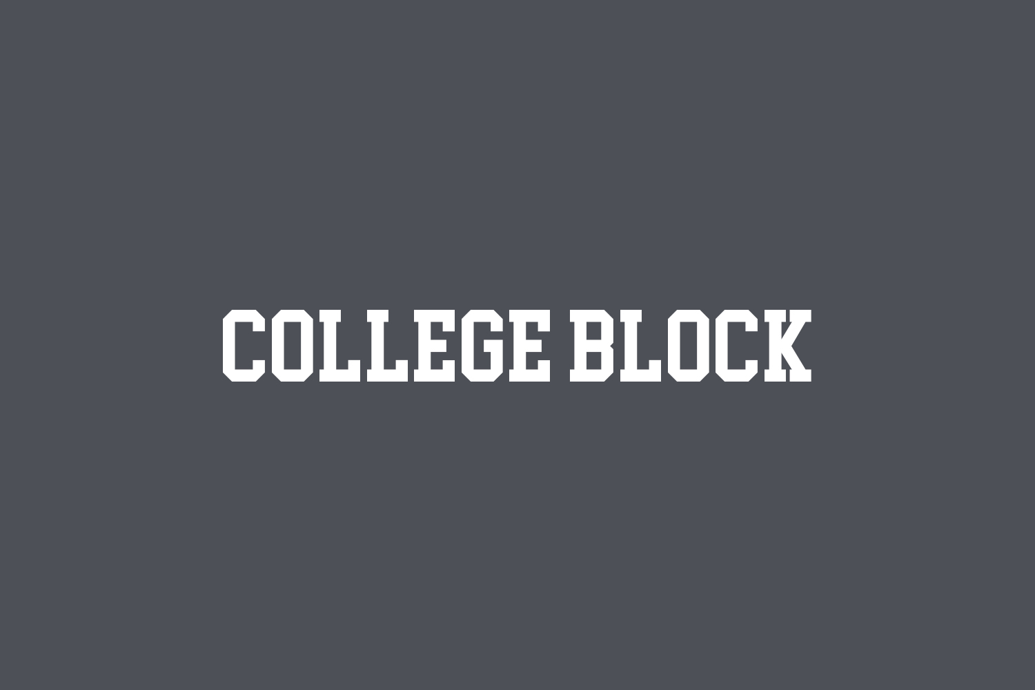 College Block Free Font