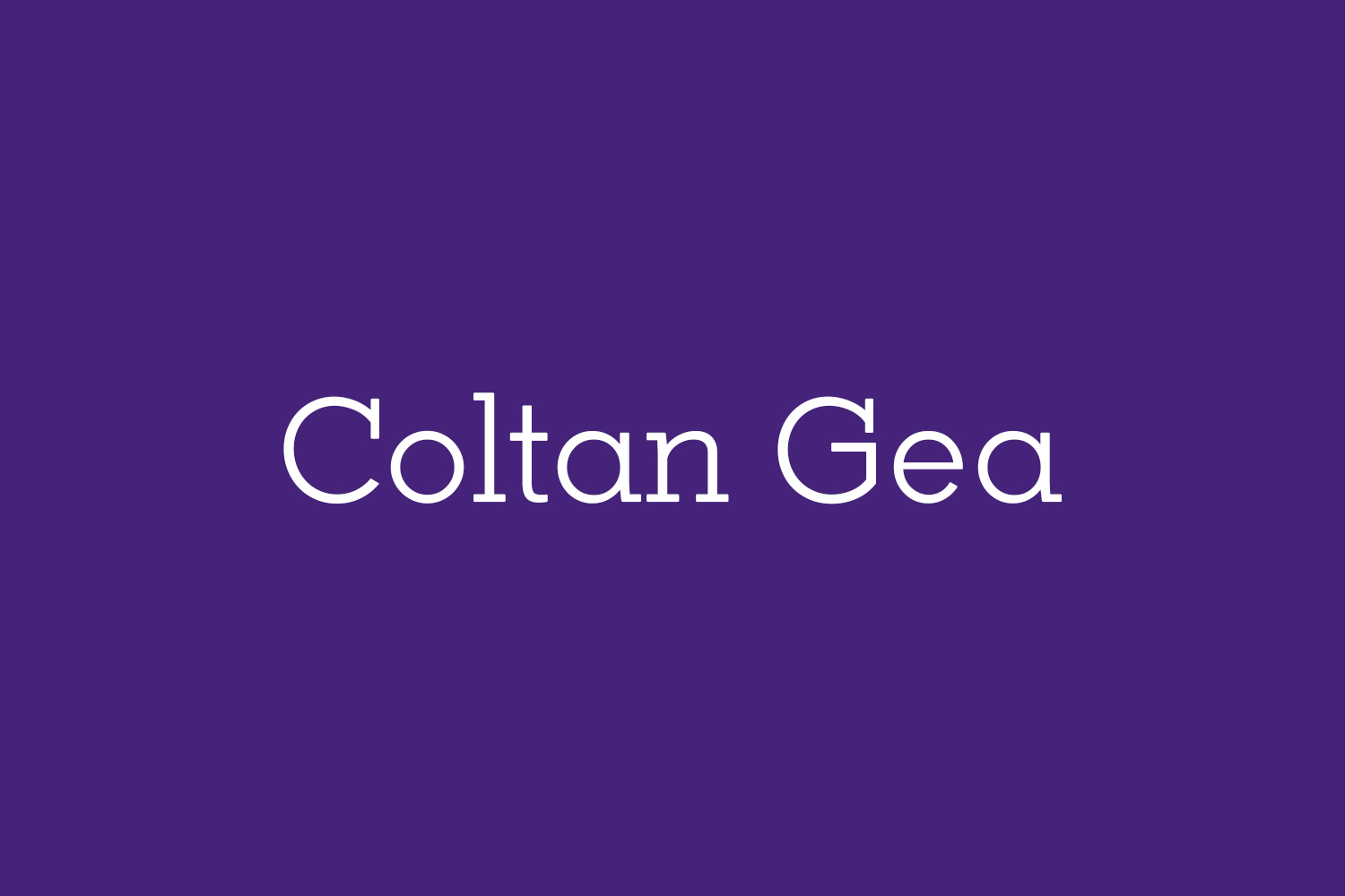 Coltan Gea Free Font