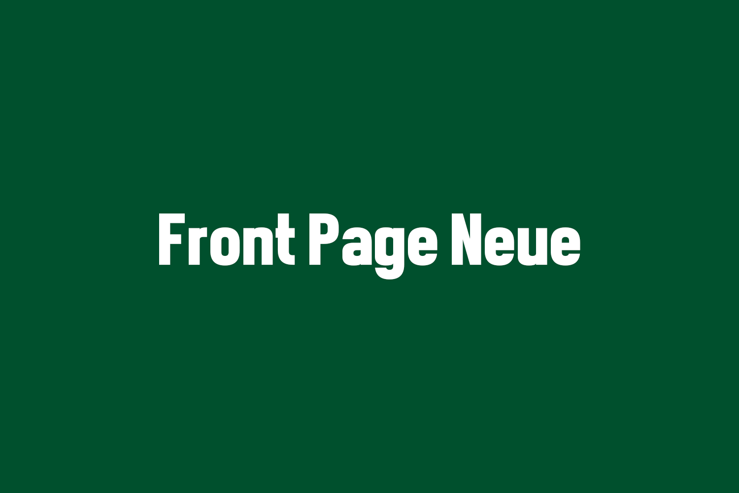 Front Page Neue Free Font