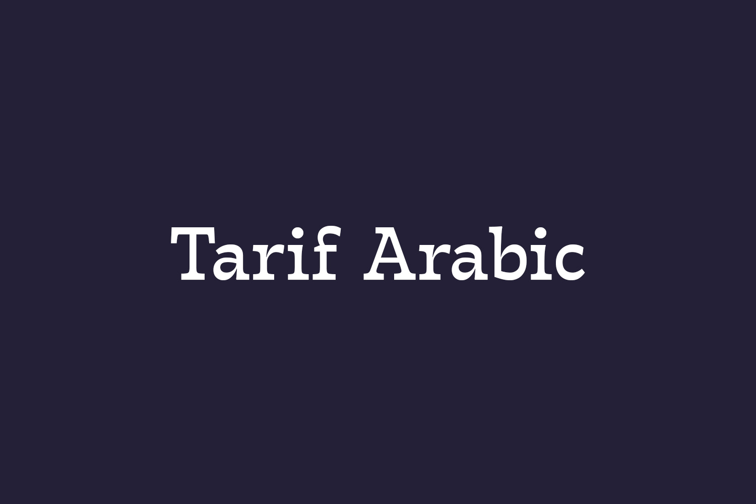 Tarif Arabic Free Font