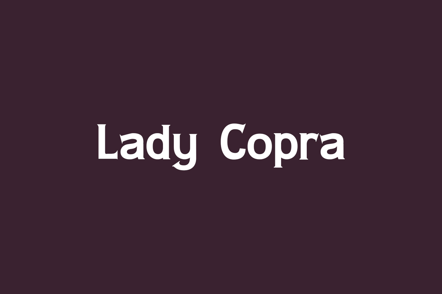 Lady Copra Free Font