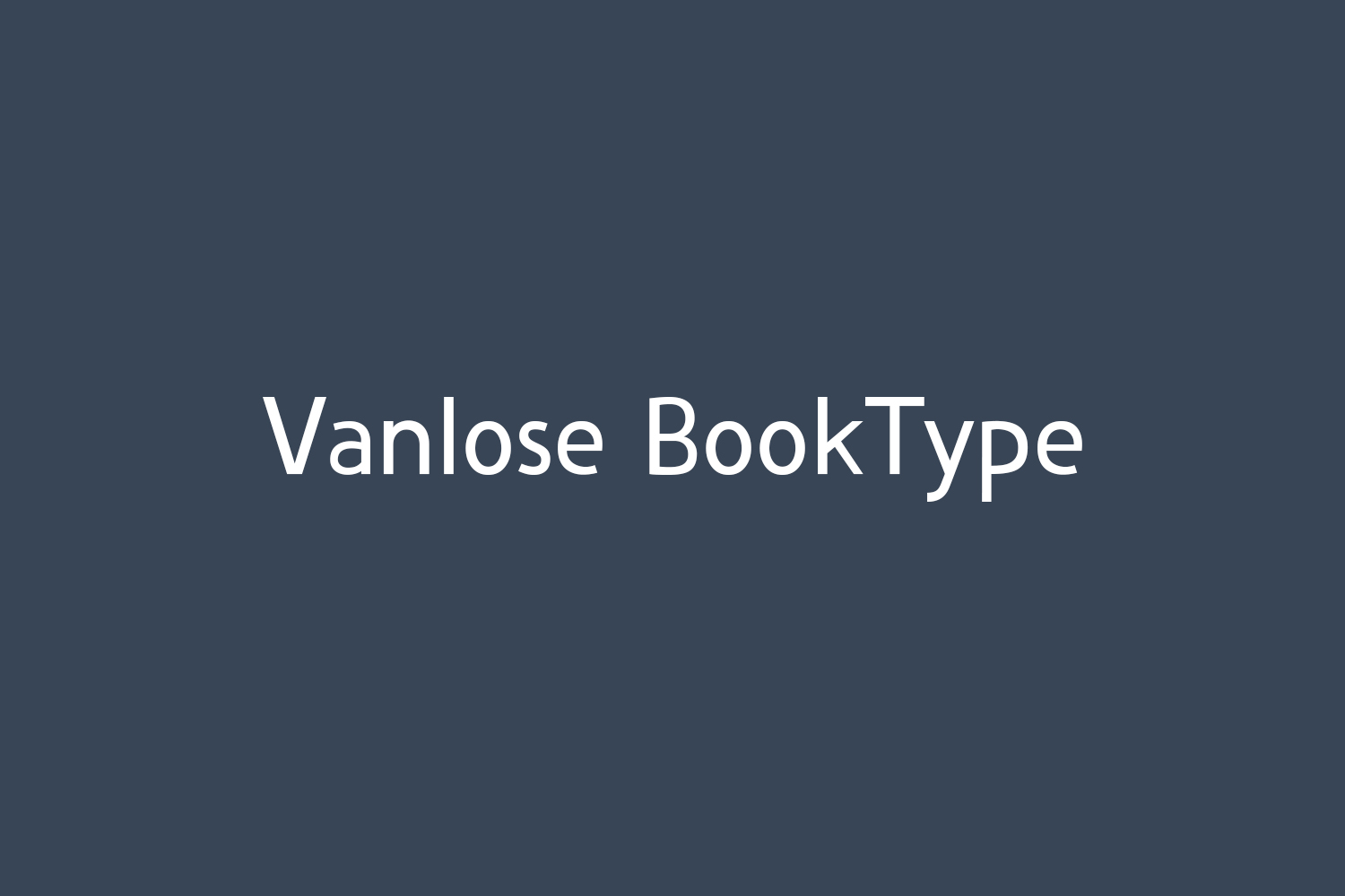 Vanlose BookType Free Font