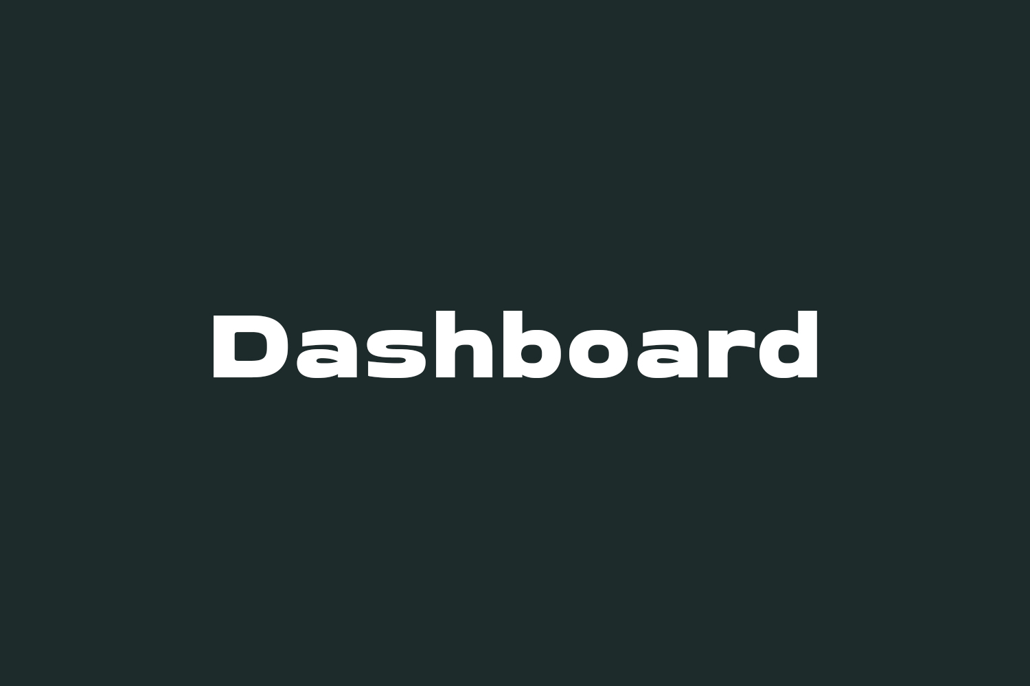 Dashboard Free Font