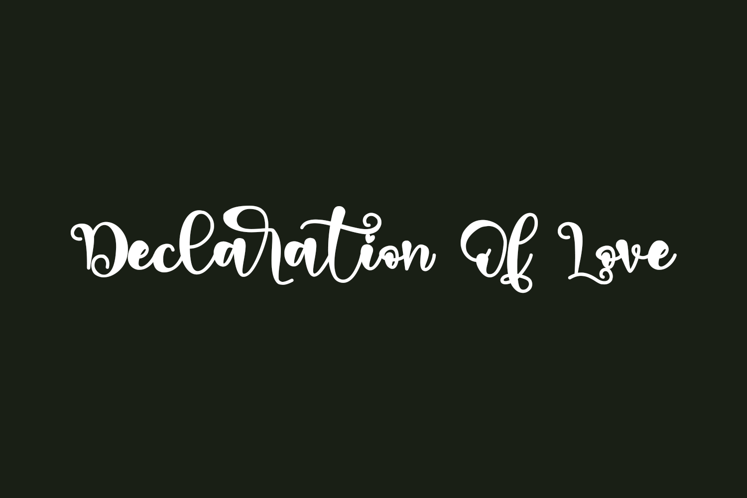 Declaration Of Love Free Font