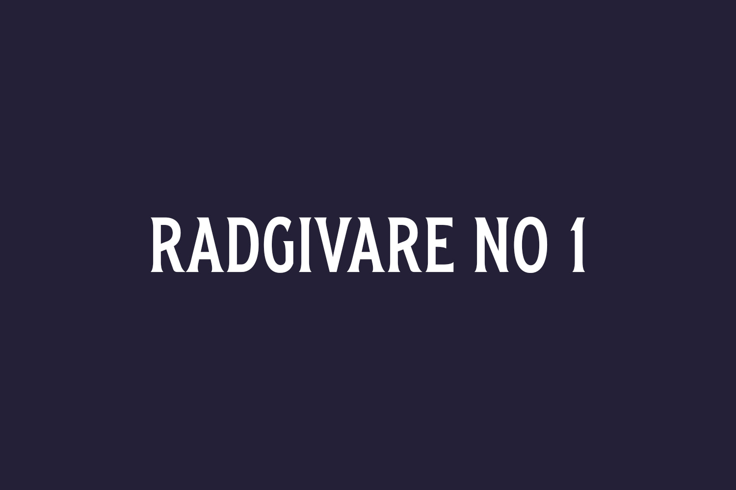 Radgivare No 1 Free Font
