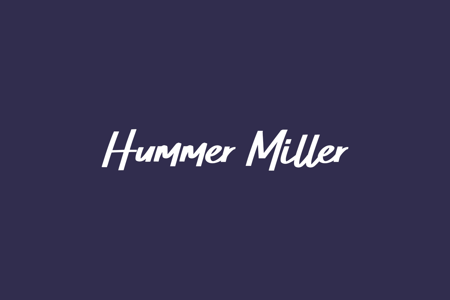 Hummer Miller Free Font