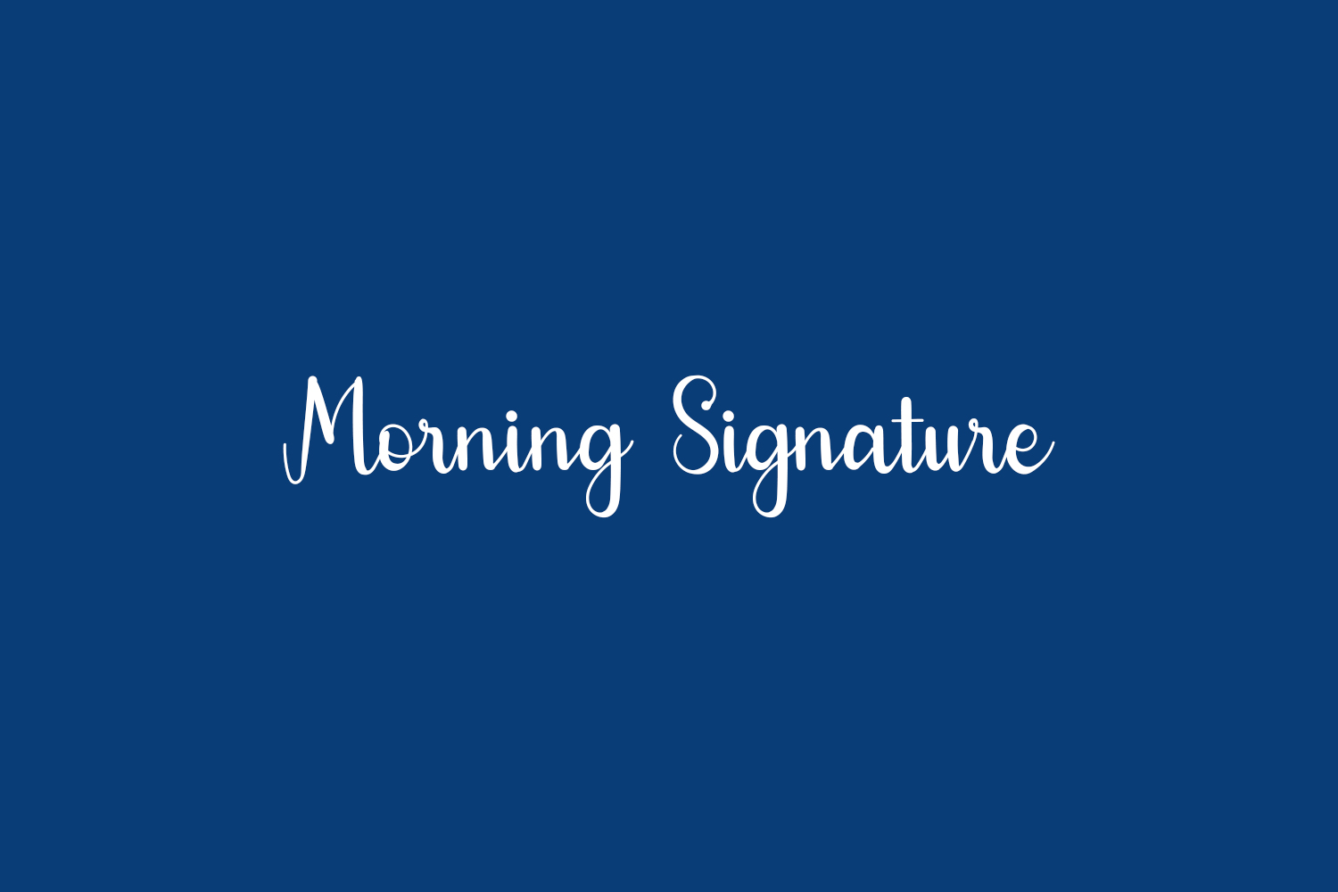 Morning Signature Free Font