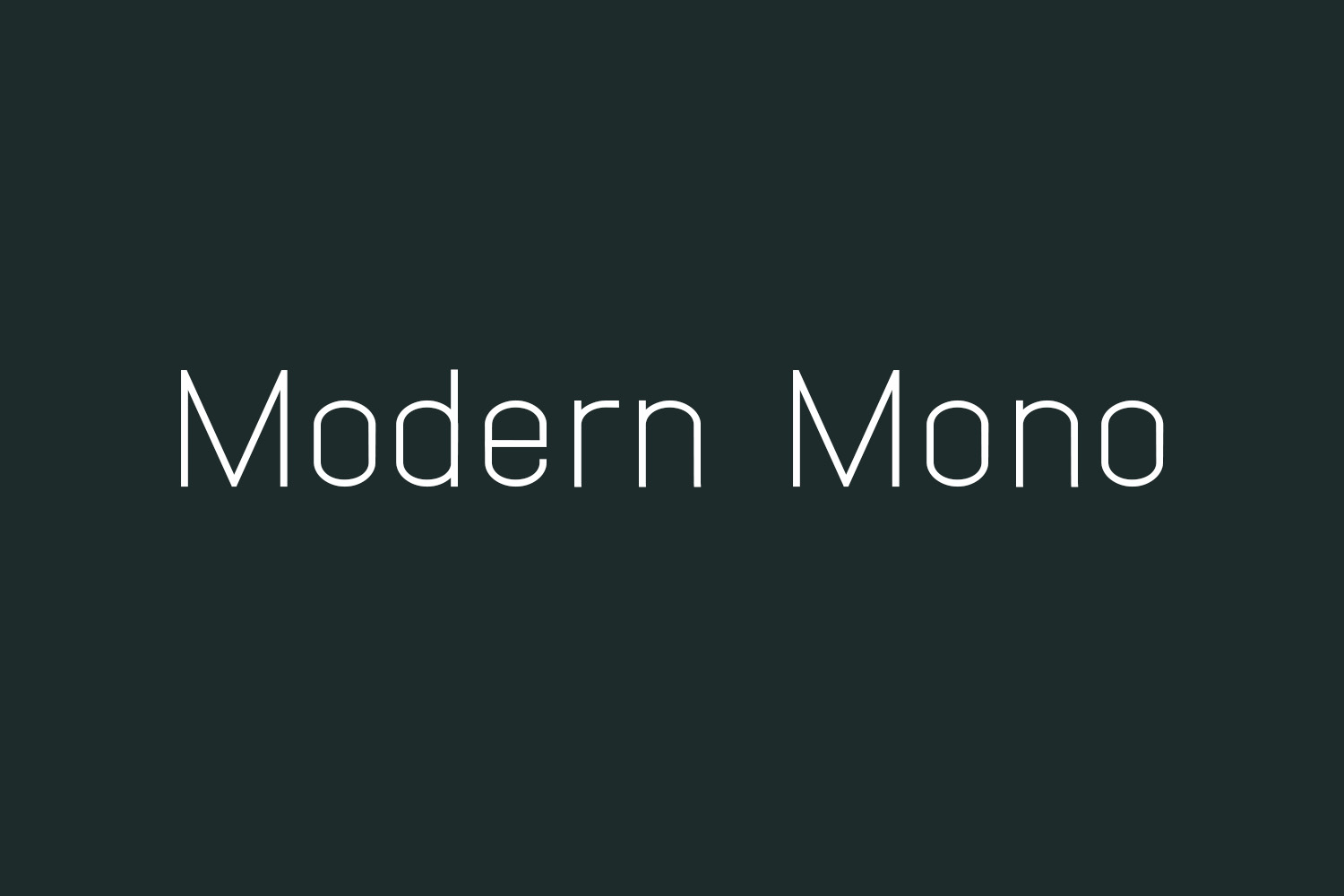 Modern Mono Free Font
