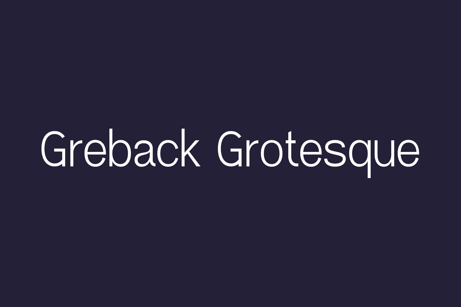 Greback Grotesque Free Font
