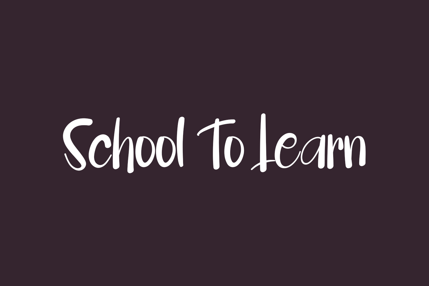 School To Learn Free Font