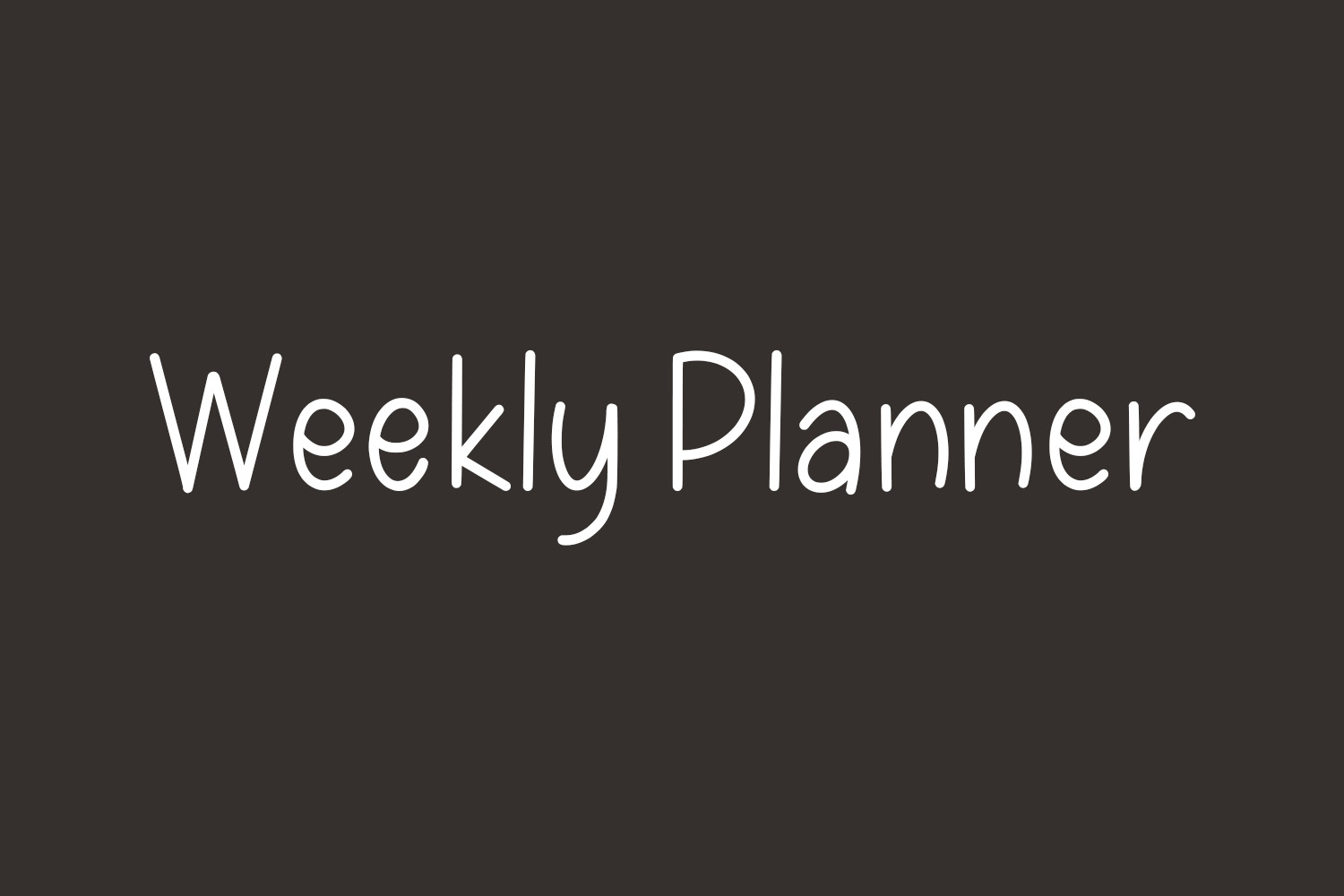 Weekly Planner Free Font