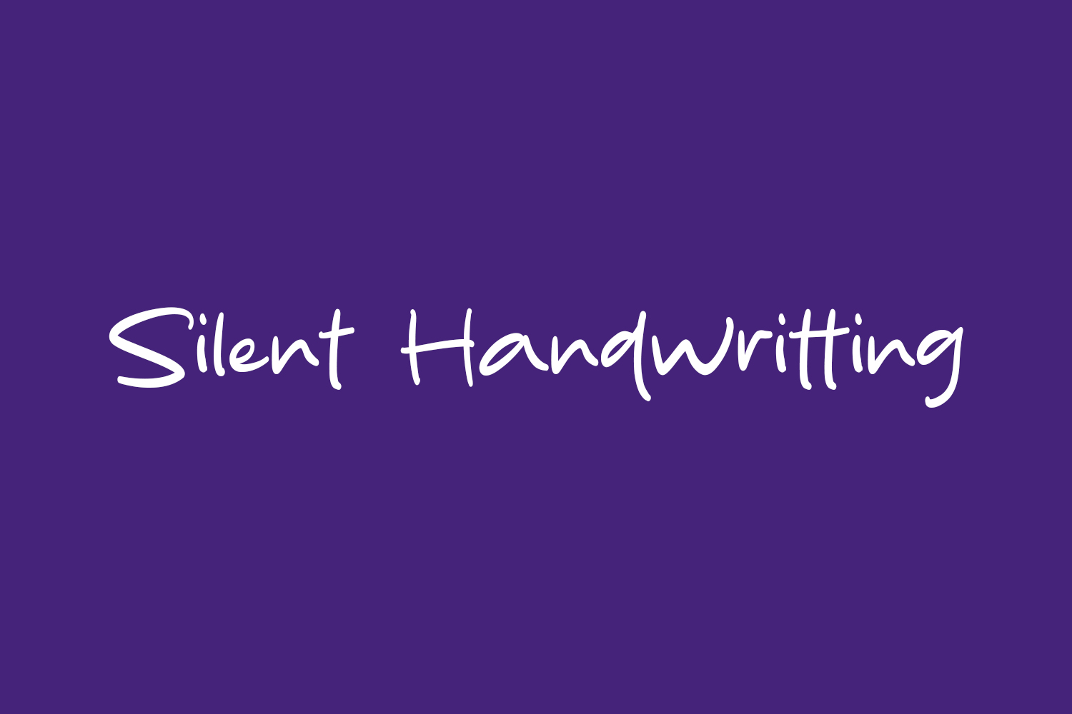 Silent Handwritting Free Font